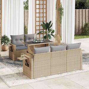 VidaXL Polyrattan Kerti Ülőgarnitúra - 6 részes - Bézs