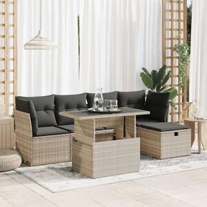 VidaXL Polyrattan Kerti Ülőgarnitúra - 6 részes - Világosszürke