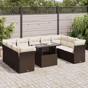 VidaXL Polyrattan Kerti Ülőgarnitúra - Barna - 10 részes
