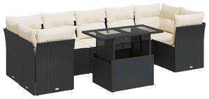 VidaXL Polyrattan Kerti Ülőgarnitúra - 8 részes - Fekete