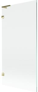 Mexen, Mexen Lunar L 1 szárnyú kádparaván 90 x 150 cm, átlátszó, arany - 897L-090-000-50-00