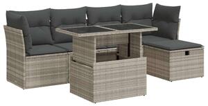 VidaXL Polyrattan Kerti Ülőgarnitúra - 6 részes - Világosszürke