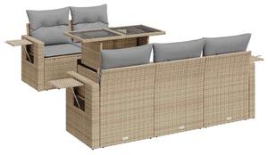 VidaXL Polyrattan Kerti Ülőgarnitúra - 6 részes - Bézs