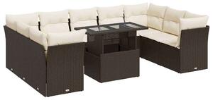 VidaXL Polyrattan Kerti Ülőgarnitúra - Barna - 10 részes