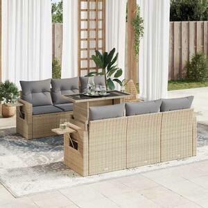 VidaXL Polyrattan Kerti Ülőgarnitúra - 7 részes - Bézs