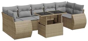 VidaXL Polyrattan Kerti Ülőgarnitúra - 8 részes - Bézs