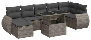VidaXL Polyrattan Kerti Ülőgarnitúra - 8 részes - Szürke