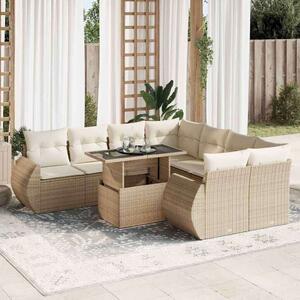 VidaXL Polyrattan Kerti Ülőgarnitúra - 9 részes - Bézs