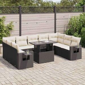 VidaXL Polyrattan Kerti Ülőgarnitúra - 10 részes - Fekete