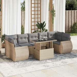 VidaXL Polyrattan Kerti Ülőgarnitúra - 8 részes - Bézs