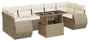 VidaXL Polyrattan Kerti Ülőgarnitúra - 8 részes - Bézs
