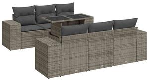 VidaXL Polyrattan Kerti Ülőgarnitúra - 7 részes - Szürke