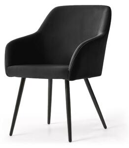 AKORD Furniture Factory ESTELLE kárpitozott szék welúr fekete fekete lábakkal 4 db-os szett