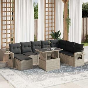 VidaXL Polyrattan Kerti Ülőgarnitúra - 9 részes szett