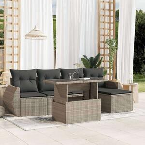 VidaXL Polyrattan Kerti Ülőgarnitúra - 6 részes, Világosszürke