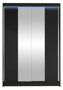 Gardróbszekrény Closico Salvor II, Laminált forgácslap, 200x120x58cm, Fekete