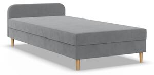 CASPE kárpitozott ágy fejtámlával 120x200 cm rugós matraccal Szürke III