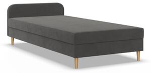 CASPE kárpitozott ágy fejtámlával 80x200 cm rugós matraccal. Szürke II