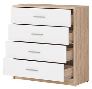 Komód Nepo Plus 7 (sonoma tölgy + fehér)