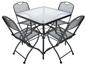Rojaplast ZWMT kerti asztal 80x80 cm fém üveglappal