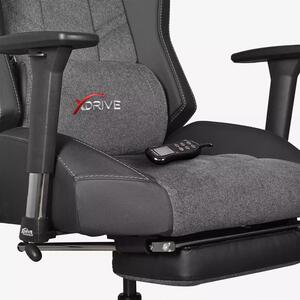 FIRTINA Massage TX 200 kg teherbírású szövet gamer szék lábtartóval, beépített masszázs- és fűtés funkcióval, 3D kartámasz