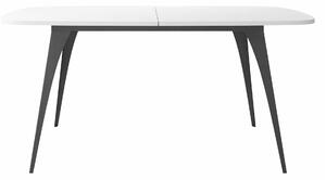 Asztal Oswego 131, 76x90cm, Fekete, Fehér