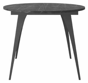 Asztal Oswego 132, 76cm, Fekete márvány, Fekete