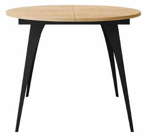 Asztal Oswego 132, 76cm, Kézműves aranytölgy, Fekete