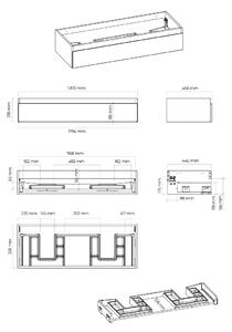 Oltens Vernal szekrény 120x45.6x23.6 cm Függesztett, mosdó alatti grafit 60012400