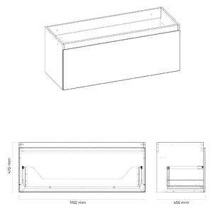 Oltens Vernal szekrény 120x45.6x47 cm Függesztett, mosdó alatti szürke 60016700