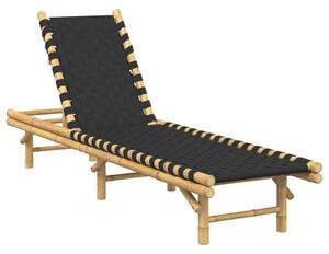 VidaXL Fekete szövött bambusz napozóágy, 55 x 200 x 30 cm