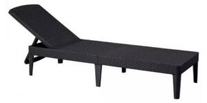 Curver Keter Jaipur kerti nyugágy napozóágy, műanyag rattan hatású, 187x58x29 cm, grafit