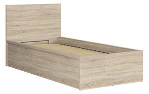 Egyszemélyes ágy 90 cm Tetrix 15 (sonoma tölgy) (ágyráccsal) (tárolóhellyel)