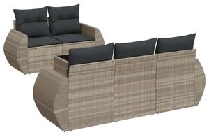VidaXL Polyrattan Kerti Ülőgarnitúra - 6 részes, Világosszürke