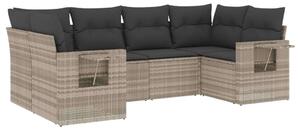 VidaXL Polyrattan Kerti Ülőgarnitúra - 6 részes - Világos Szürke