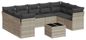 VidaXL Polyrattan Kerti Ülőgarnitúra - 10 részes, Szürke