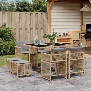 VidaXL Polyrattan Kerti Étkezőgarnitúra - 9 részes