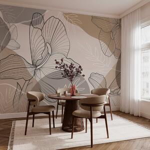Fotótapéta Virágos vektoros design pasztell árnyalatokban, Fotótapéta virágok és növények, w02914 : Uwalls.hu