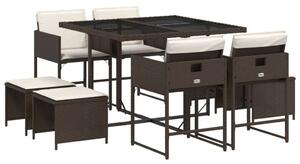 VidaXL Polyrattan Kerti Étkezőgarnitúra - 9 részes