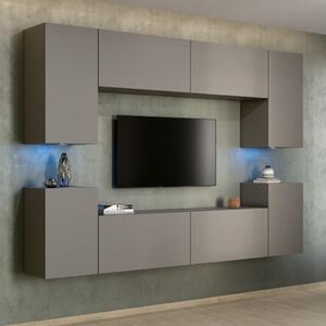 Intenso Concept-26 nappali faliszekrény sor - 240 cm (szürkésbarna)