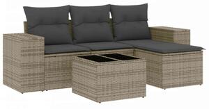 VidaXL Polyrattan Kerti Ülőgarnitúra - 5 részes - Szürke