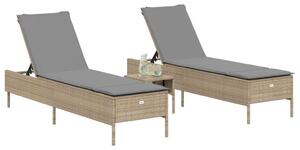 VdaXL Polyrattan Napozóágy (2 db) - Bézs