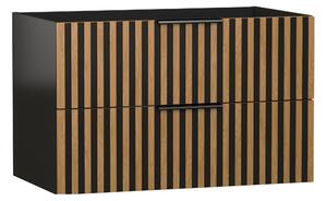 Strama Meru szekrény 80x46x50 cm Függesztett, mosdó alatti fekete-tölgy 23.101.88