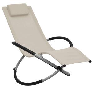 VidaXL Gyerek Napozóágy – Krémszínű – 121cm