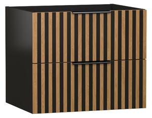 Strama Meru szekrény 60x46x50 cm Függesztett, mosdó alatti fekete-tölgy 23.100.88