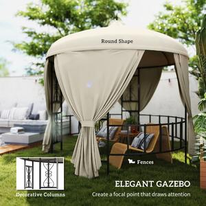 Outsunny kerek kerti pavilon, Gazebo Elegant, 3 m