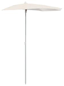 VidaXL homokszínű félköríves napernyő rúddal 180 x 90 cm