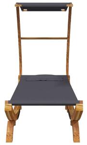 VidaXL Fa Napozóágy Baldachinnal - Antracit - 190cm