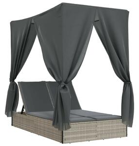VidaXL Dupla Napozóágy - Polyrattan - 200x114 cm