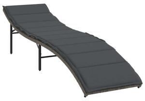 VidaXL Polyrattan Napozóágy - 2 db - Szürke